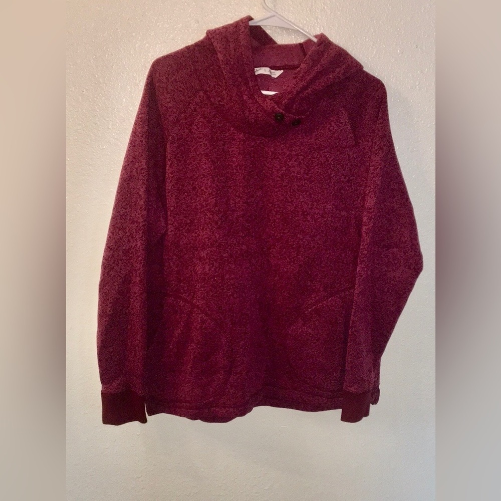 Woolrich Maroon and Black Heathered Hoodie